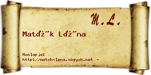 Matók Léna névjegykártya